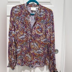 Anthropologie stained glass peasant blouse - Multicolor